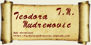 Teodora Mudrenović vizit kartica